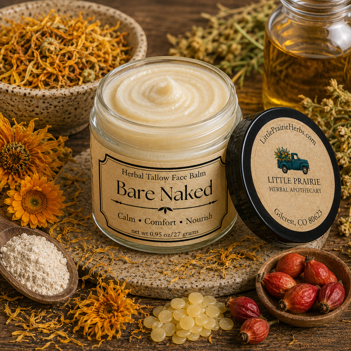 Bare Naked | Herbal Tallow Face Balm | 0.95 oz