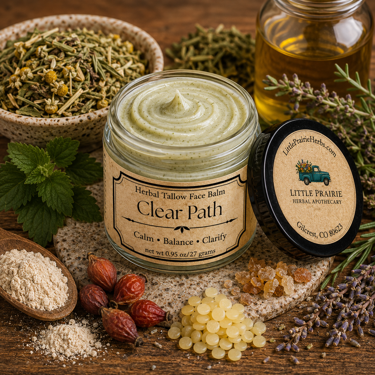 Clear Path | Herbal Tallow Face Balm | 0.95 oz