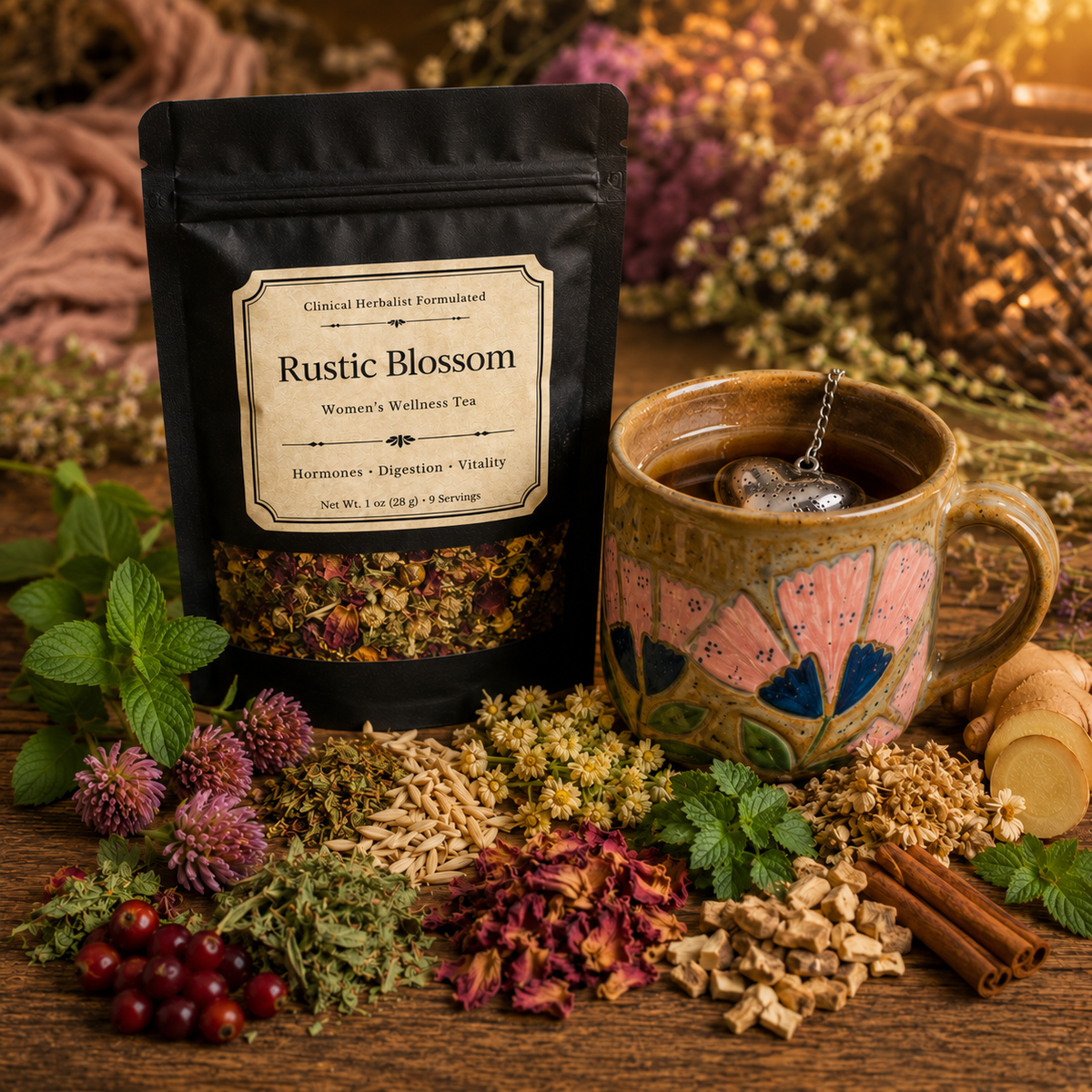 Rustic Blossom | Women’s Wellness Support Tea | 1 oz - 9 servings